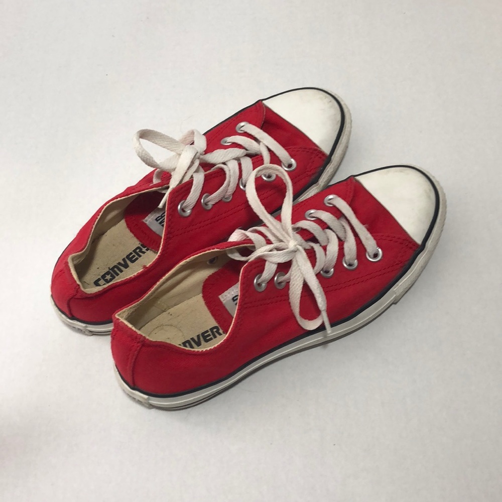 Converse red skateboard shoes